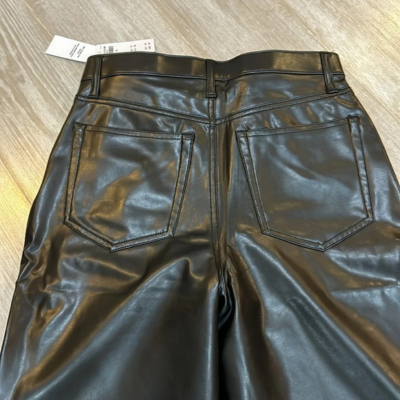 Abercrombie + Fitch Vegan Leather Ankle Straight Pant - Picture 6 of 8